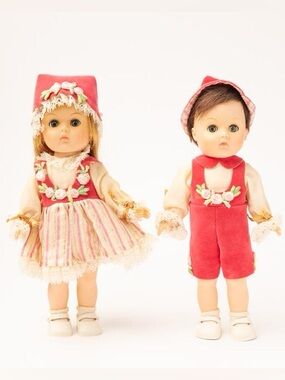 Vintage 1984 Vogue Ginny Hansel and Gretal Doll 8” Vinyl Doll Pair